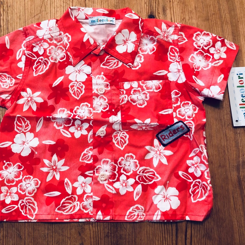 NWT Millecolori Hawaiian Short sleeve shirt Sz 3m